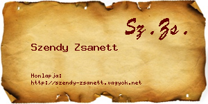 Szendy Zsanett névjegykártya